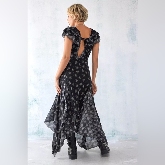 🌻🆕FREE PEOPLE JOAQUIN DRESS BLACK COMBO-SIZE SMALL - Picture 11 of 17